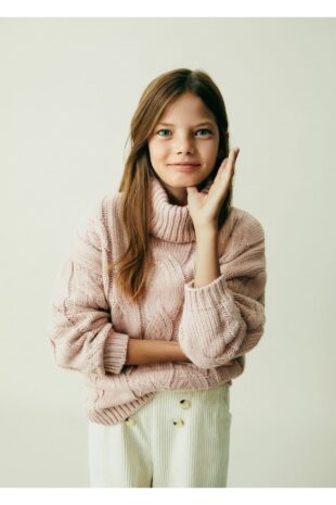 بافت صورتی دخترانه مانگو 57026716