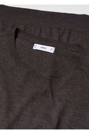 بافت قهوه ای مردانه مانگو 57065956