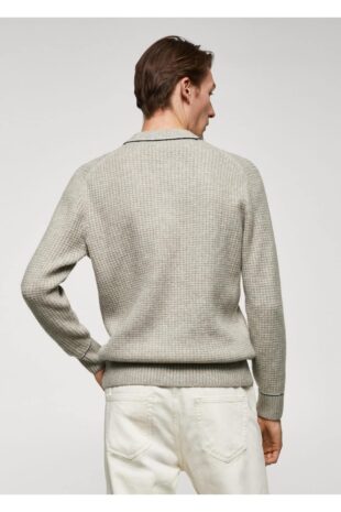 بافت خاکستری مردانه مانگو 57007726