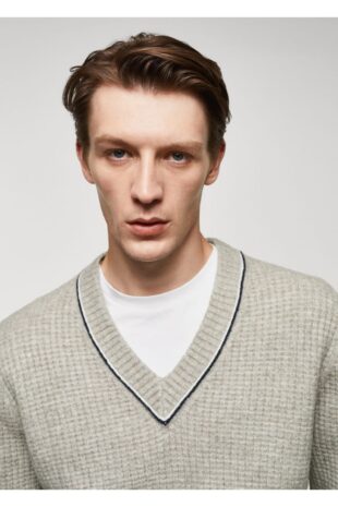 بافت خاکستری مردانه مانگو 57007726