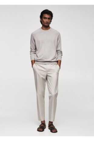 بافت بژ مردانه مانگو 57010741