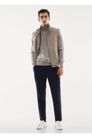 بافت بژ مردانه مانگو 57004764