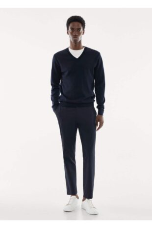 بافت لاجورد مردانه مانگو 57004767