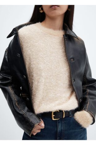 بافت صورتی زنانه مانگو 57007738