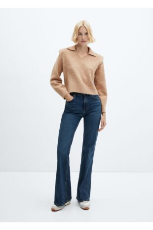 بافت قهوه ای زنانه مانگو 57007758