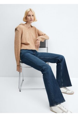 بافت قهوه ای زنانه مانگو 57007758