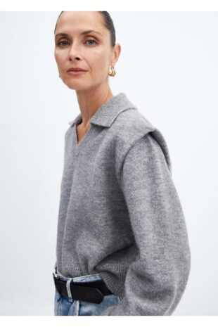 بافت خاکستری زنانه مانگو 57007758