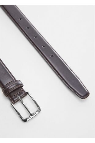 کمربند قهوه ای مردانه مانگو 57050660