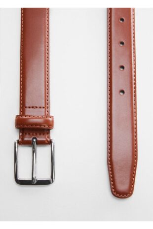 کمربند قهوه ای مردانه مانگو 57050660