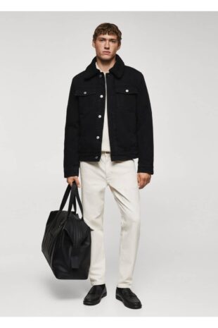 کت سیاه مردانه مانگو 57037709