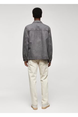 کت خاکستری مردانه مانگو 57044416