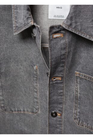 کت خاکستری مردانه مانگو 57044416