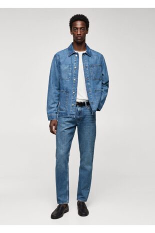 کت آبی مردانه مانگو 57064415