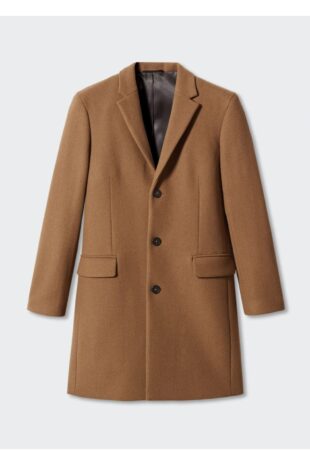 پالتو قهوه ای مردانه مانگو 57025948