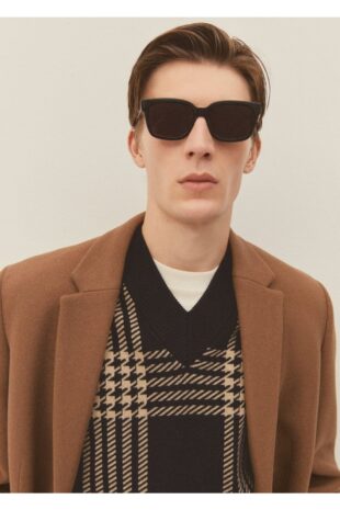 پالتو قهوه ای مردانه مانگو 57025948