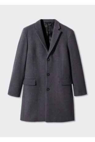 پالتو خاکستری مردانه مانگو 57035947