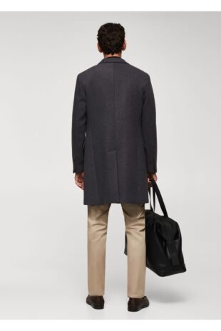 پالتو خاکستری مردانه مانگو 57035947