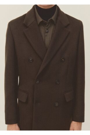 پالتو قهوه ای مردانه مانگو 57035953