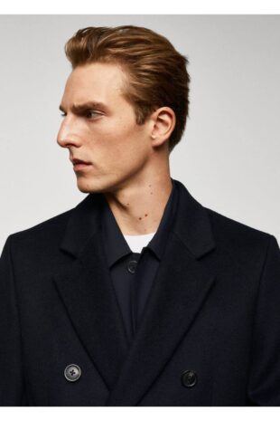 پالتو لاجورد مردانه مانگو 57035954