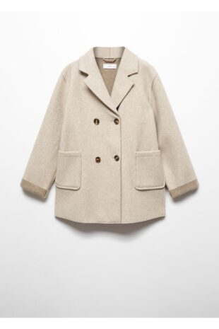 کت بژ دخترانه مانگو 57054008