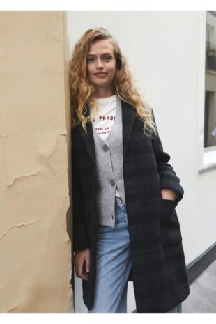 کت خاکستری زنانه مانگو 57054395