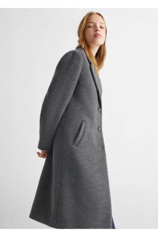 کت خاکستری زنانه مانگو 57024396