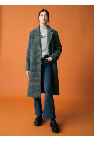 کت خاکستری زنانه مانگو 57024396