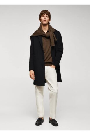 پالتو سیاه مردانه مانگو 57077702