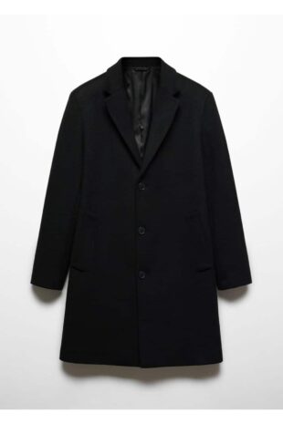 پالتو سیاه مردانه مانگو 57077702