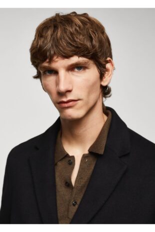 پالتو سیاه مردانه مانگو 57077702