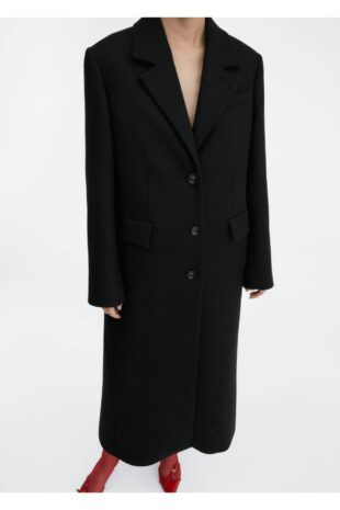 پالتو سیاه زنانه مانگو 57096030