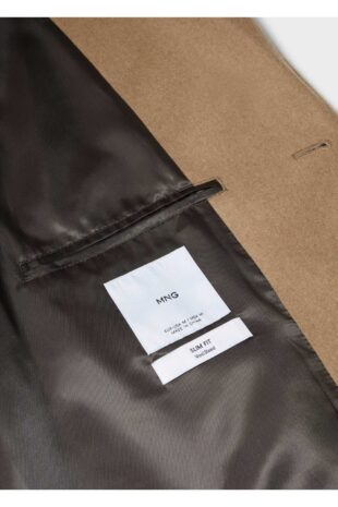 پالتو قهوه ای مردانه مانگو 57024387