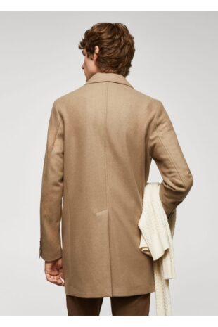 پالتو قهوه ای مردانه مانگو 57024387