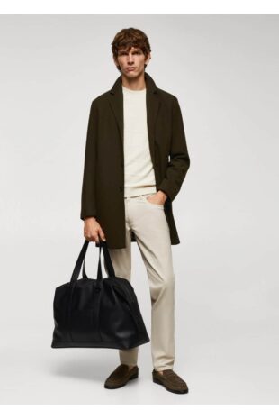 پالتو خاکی مردانه مانگو 57024388