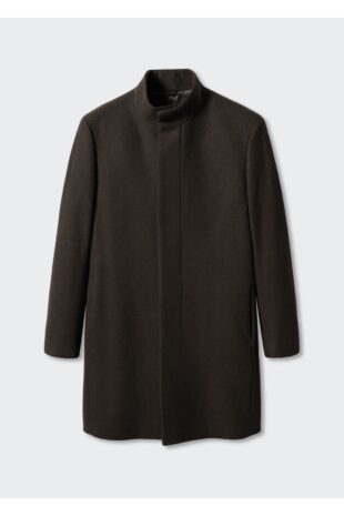 پالتو قهوه ای مردانه مانگو 57025949
