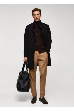 پالتو سیاه مردانه مانگو 57025950