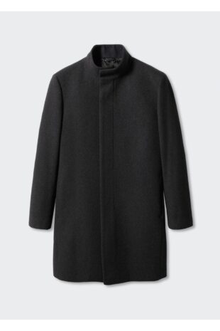 پالتو خاکستری مردانه مانگو 57025950