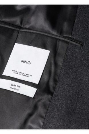 پالتو خاکستری مردانه مانگو 57025950