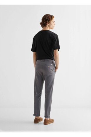 شلوار آبی فاق نرمال مردانه مانگو 47064394