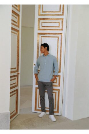 شلوار آبی فاق نرمال مردانه مانگو 47064394