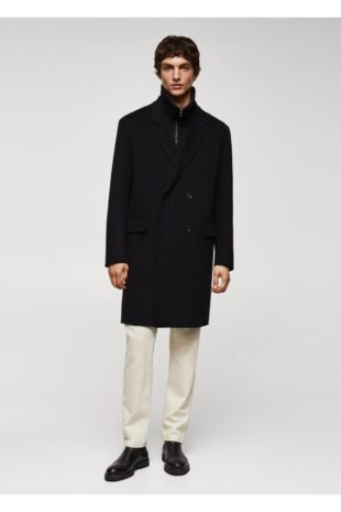 پالتو سیاه مردانه مانگو 57025951