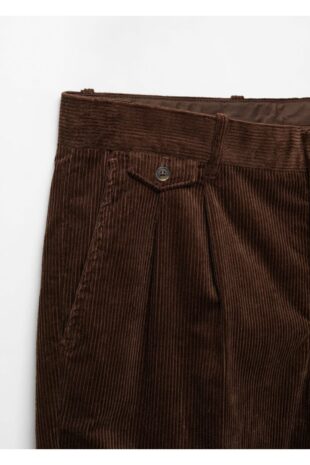 شلوار قهوه ای فاق نرمال مردانه مانگو 57028267