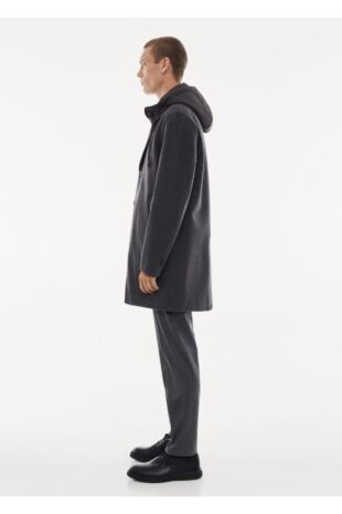 پالتو خاکستری مردانه مانگو 57038266