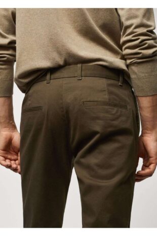 شلوار سبز فاق نرمال مردانه مانگو 57044386