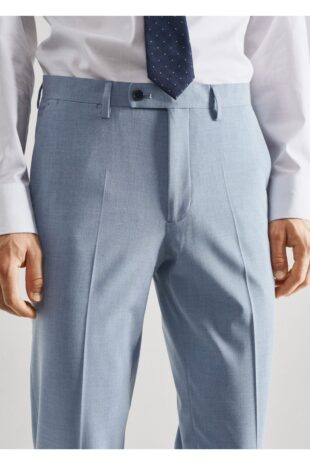 شلوار آبی فاق نرمال مردانه مانگو 57010667