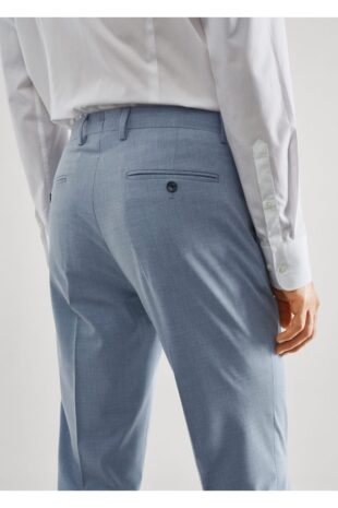 شلوار آبی فاق نرمال مردانه مانگو 57010667