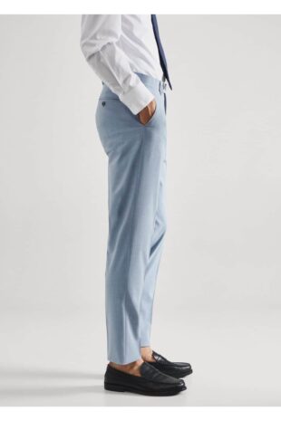 شلوار آبی فاق نرمال مردانه مانگو 57010667