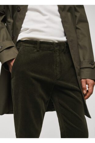 شلوار خاکی فاق نرمال مردانه مانگو 57036712