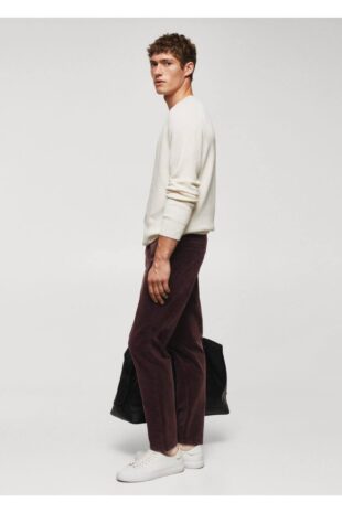 شلوار قرمز فاق نرمال مردانه مانگو 57036712