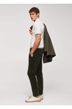 شلوار خاکی فاق نرمال مردانه مانگو 57036712